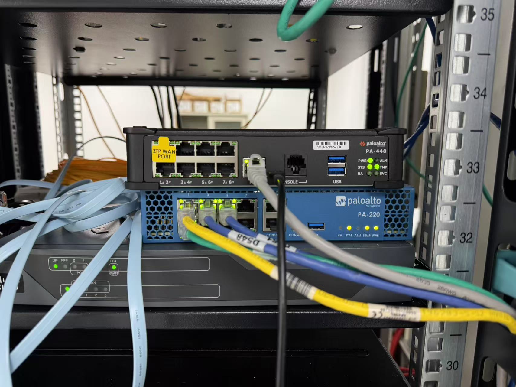 Representative network rack environment for a multi-site firewall refresh