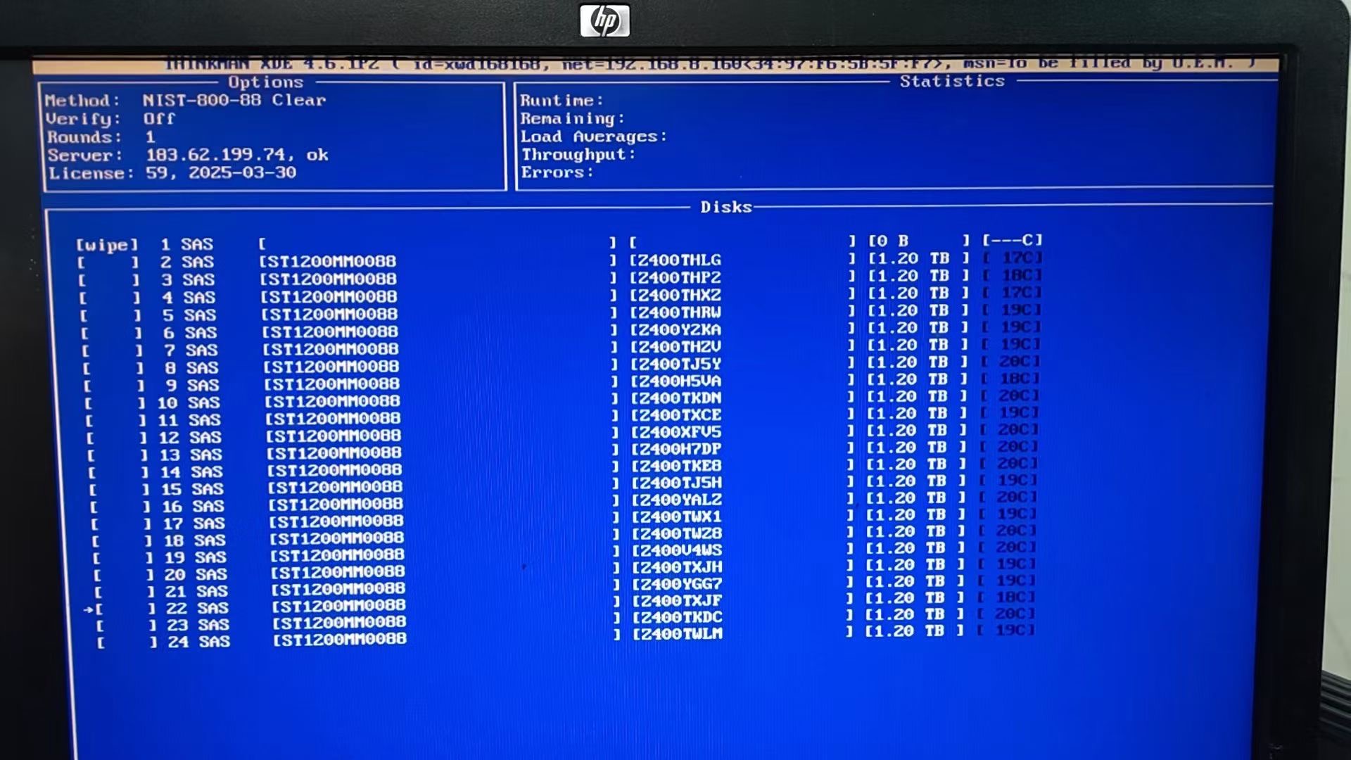 IT asset retirement records and data center equipment