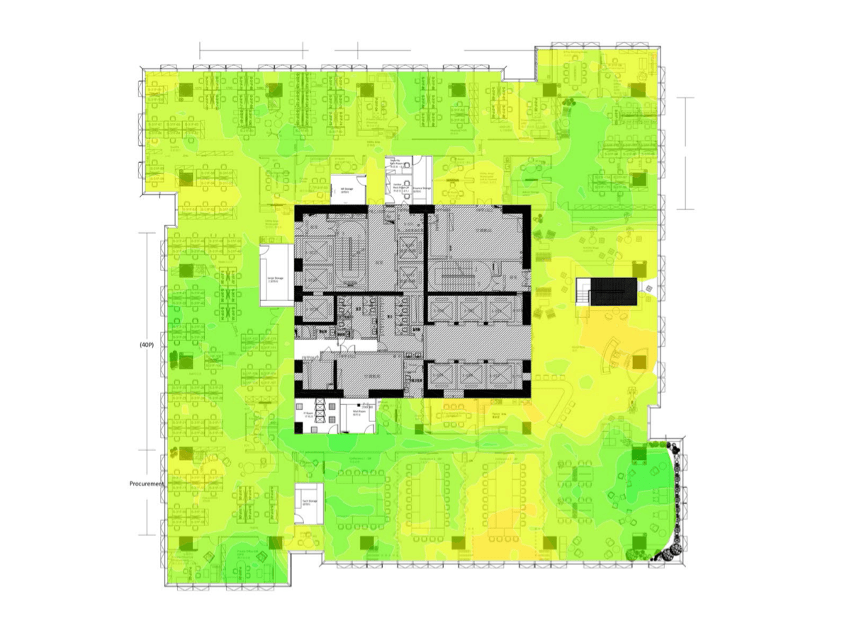 WiFi survey report sample with heatmap and remediation list